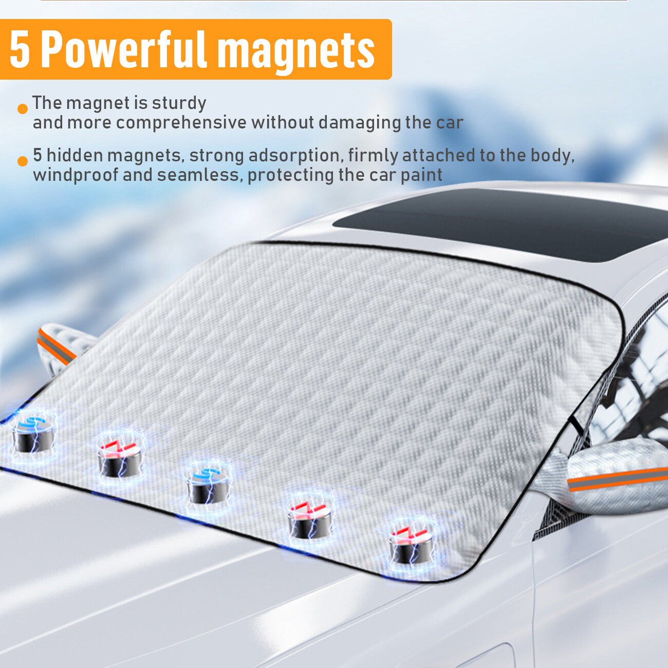 Magnetic Car Windscreen Windshield Frost Ice Snow Cover Window Mirror Protector — image 11