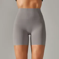 Solid Yoga Shorts With Double Sided Tight Fit - Haiyue Rock-M - View 1