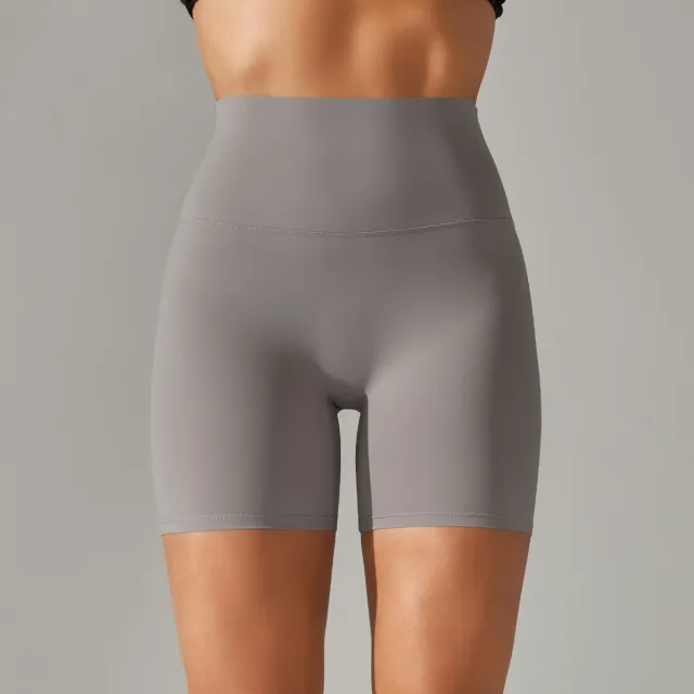 Solid Yoga Shorts With Double Sided Tight Fit Haiyue Rock M - Shop at LoveMi
