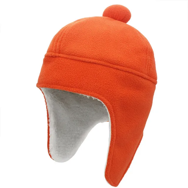 Faux Lamb Wool Cold Hat Autumn And Winter Ear Protection Orange - Shop at LoveMi