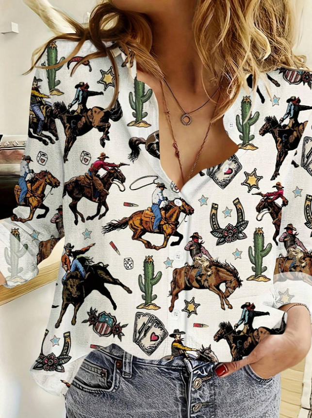 Women's Spring Summer Long Sleeve Casual Shirt
