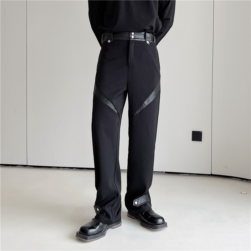 Title 2, Japanese Design Contrast Color Suit Pants For Men