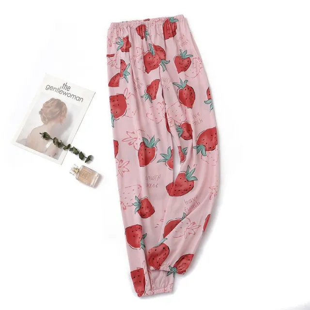 Women's Plus Size Cotton Pajama Pants Pants Big Strawberry 2Xl - Shop at LoveMi