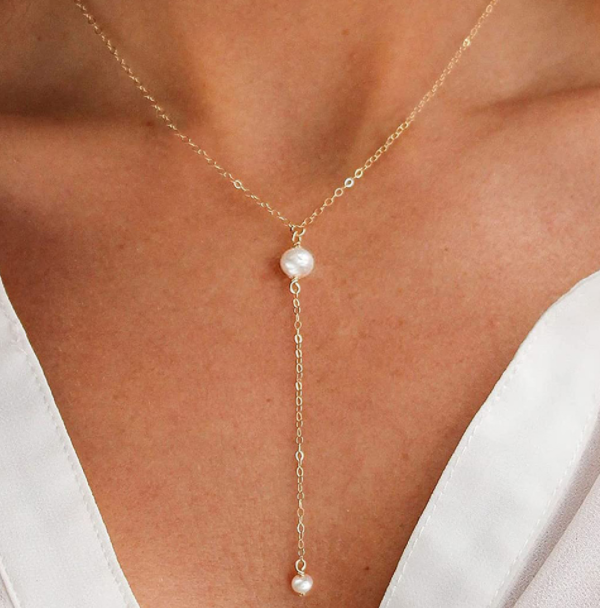 S925 Silver Y-shaped Pearl Necklace