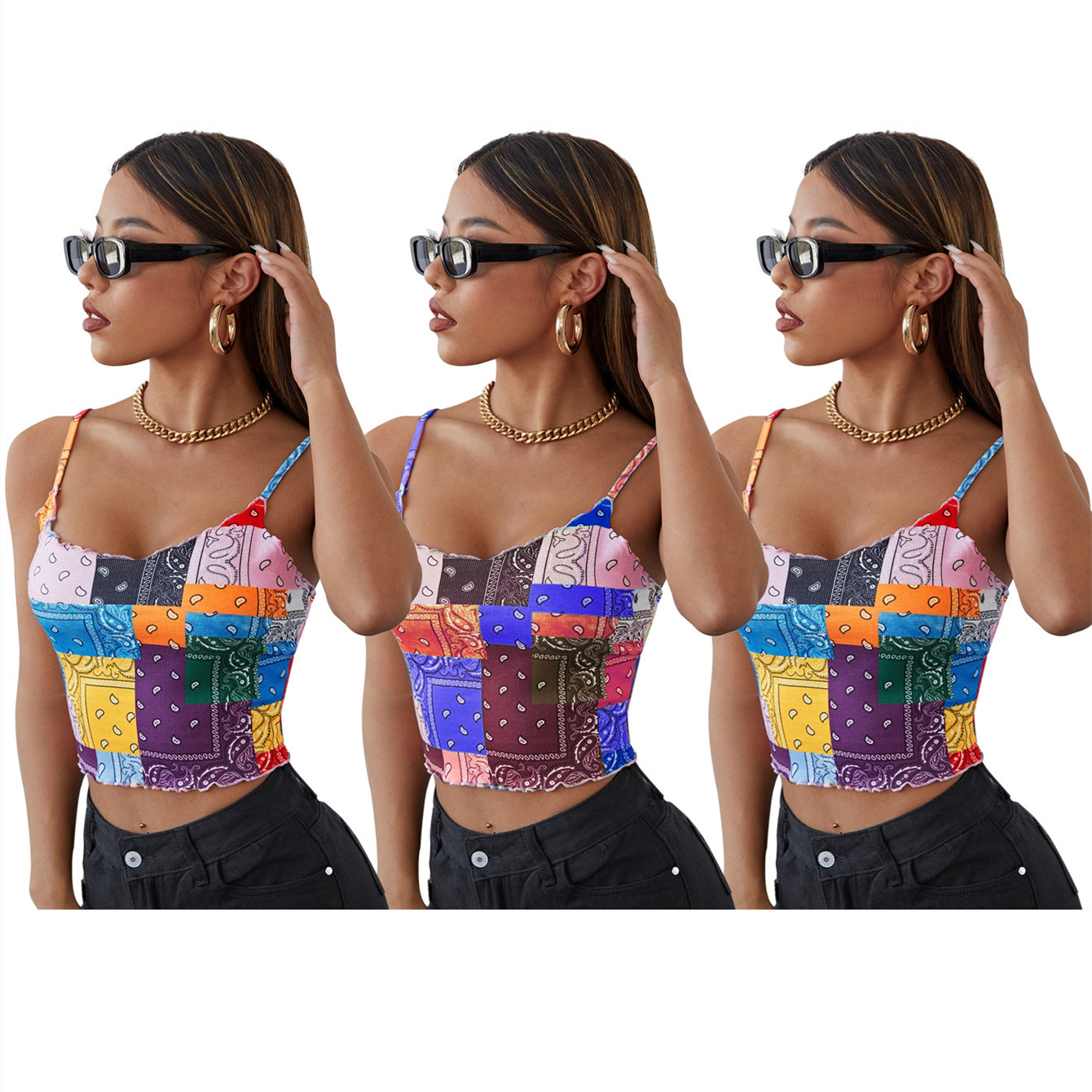 Women's Pit Strip Print Sexy Strapless Tube Top