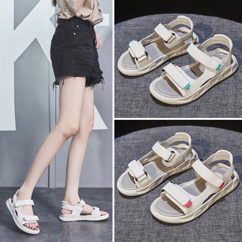 Net Infrared Wear Fairy Wind Seaside Two Wear Thick-soled Beach Sandals And Slippers Female Tide