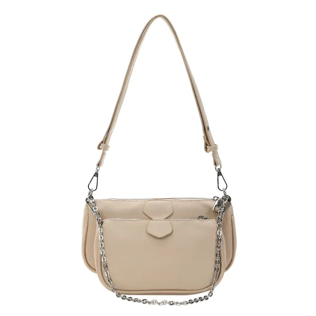 Korean Style Trendy Underarm Bag 2 in 1 Single shoulder Messenger Baguette Khaki - Shop at LoveMi
