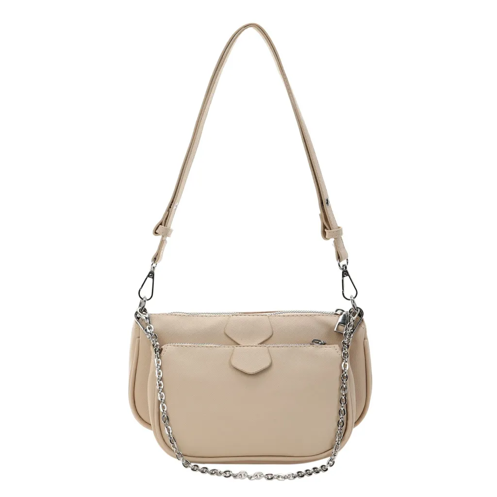 Korean Style Trendy Underarm Bag 2-in-1 Single-shoulder Messenger Baguette - Khaki