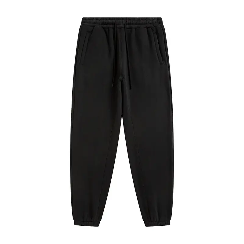 Plus Fleece Clean Color Pinched Foot Drawstring Sweatpants