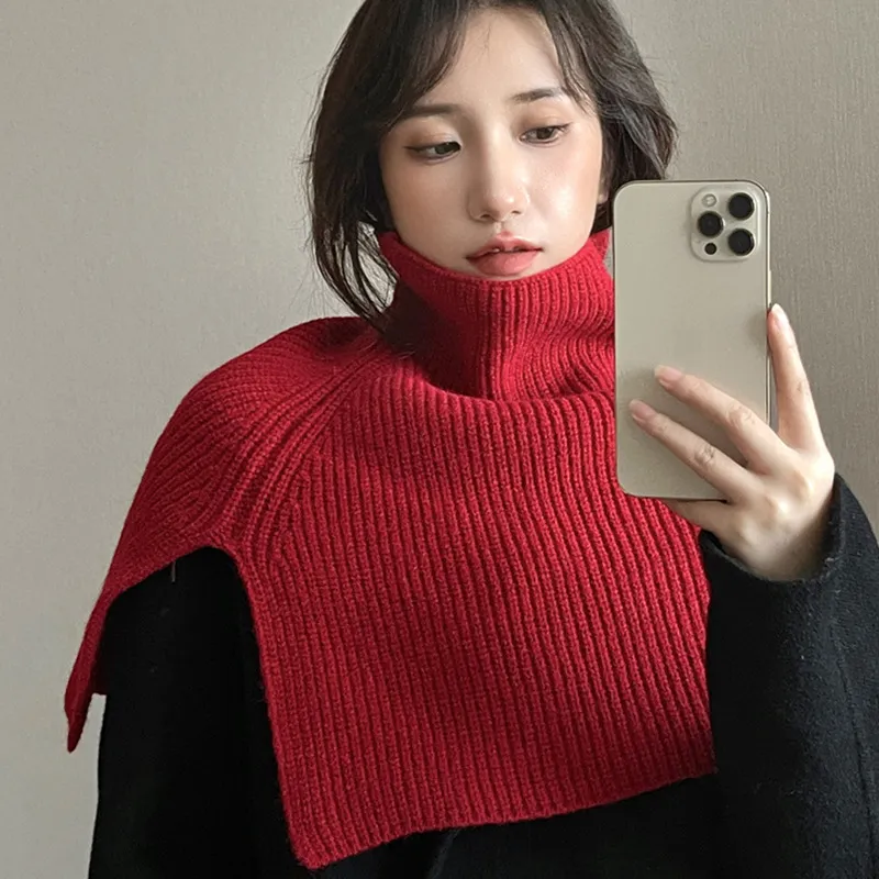 Fashion Red Deer Scarf Lady - Burgundy Shoulder Cuff