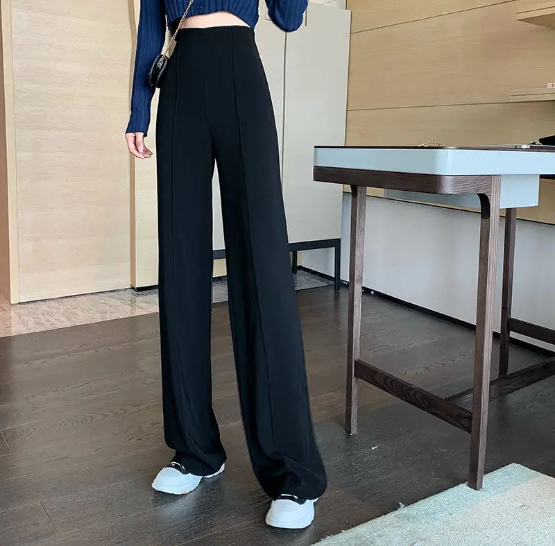 Women's Wide-leg Pants Spring New High-waist All-match Drape Mopping Trousers