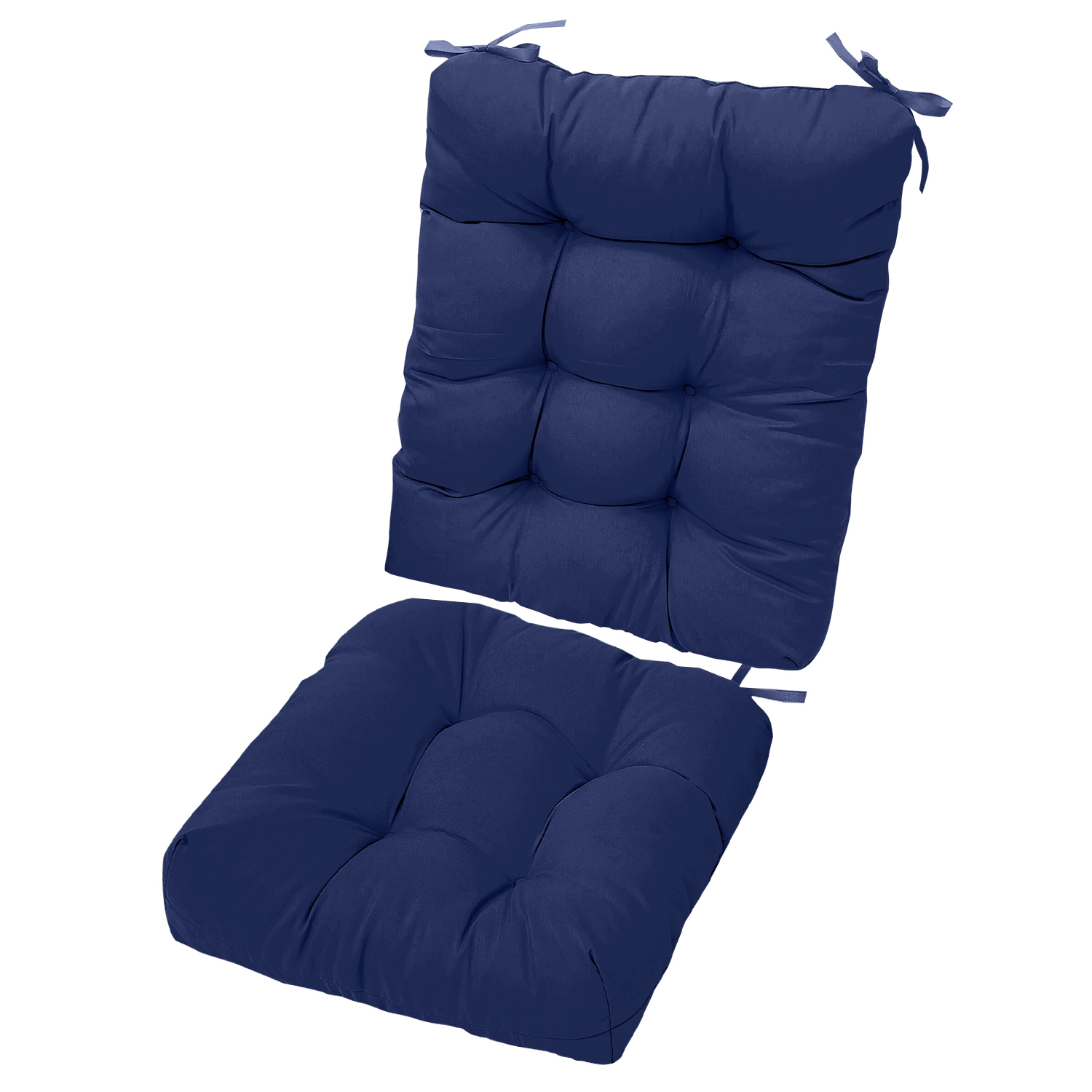 Multiple Color Options Rocking Chair Cushion Set Upper And Lower Back And Seat Sets With Non Slip Ties Polyester Fiber Filling Comfortable For In... Navy Blue - Shop at LoveMi