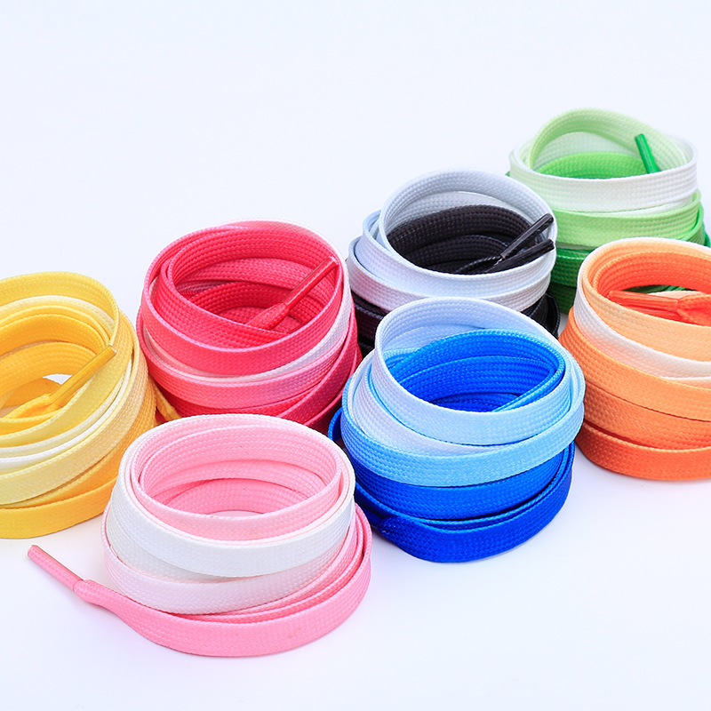 Casual Canvas White Shoes Colorful Gradient Laces