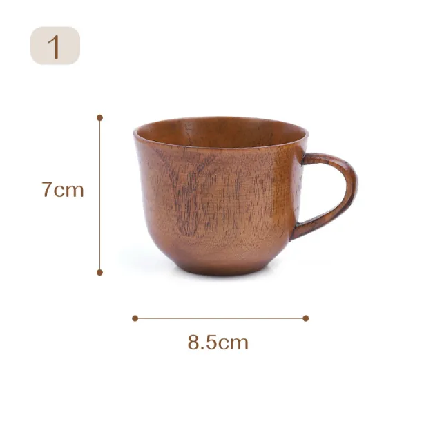 Japanese Style Vintage Handle Solid Wood Water Cup 8.5X7Cm Jujube Cup - Shop at LoveMi