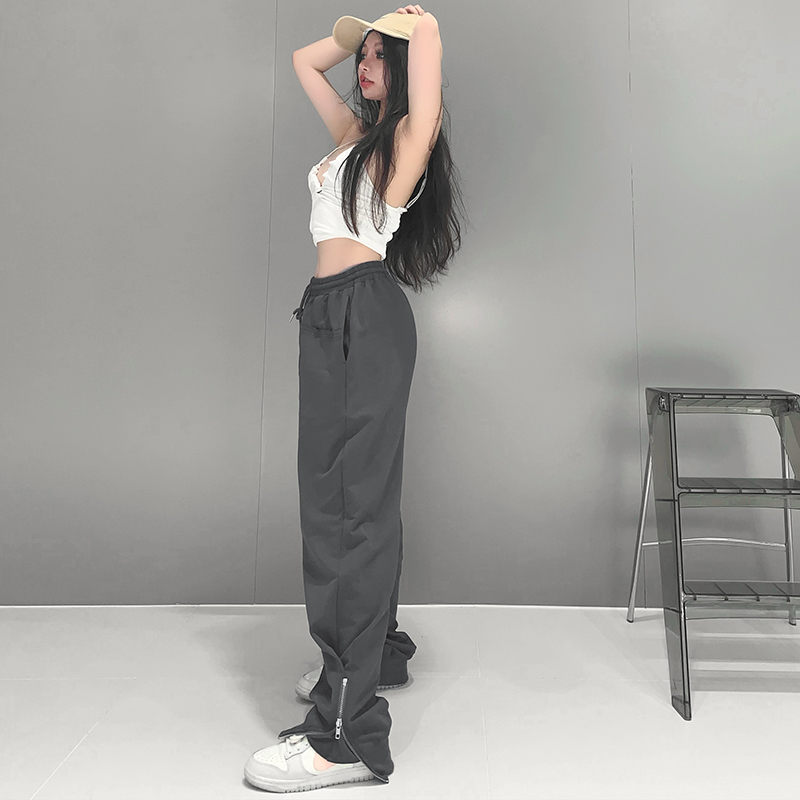 Women's Jazz Hip Hop Solid Color High Waist Casual Pants