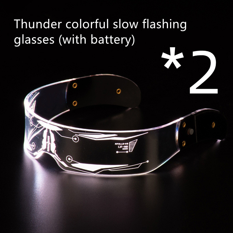 2pcs Colorful slow flash glass