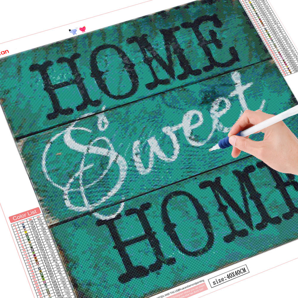 تطريز بحجر الراين مربع أو دائري بتصميم بيت الأحلام