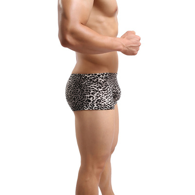 Title 5, Cueca boxer masculina com estampa de leopardo, ...