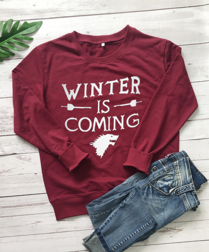 Title 4, Dames Trui "WINTER IS COMING" met Letterprint, ...