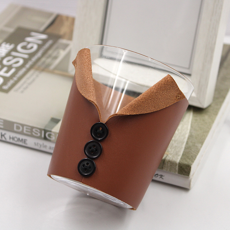 Title 5, First Layer Cowhide Bar Whiskey Cup Cover