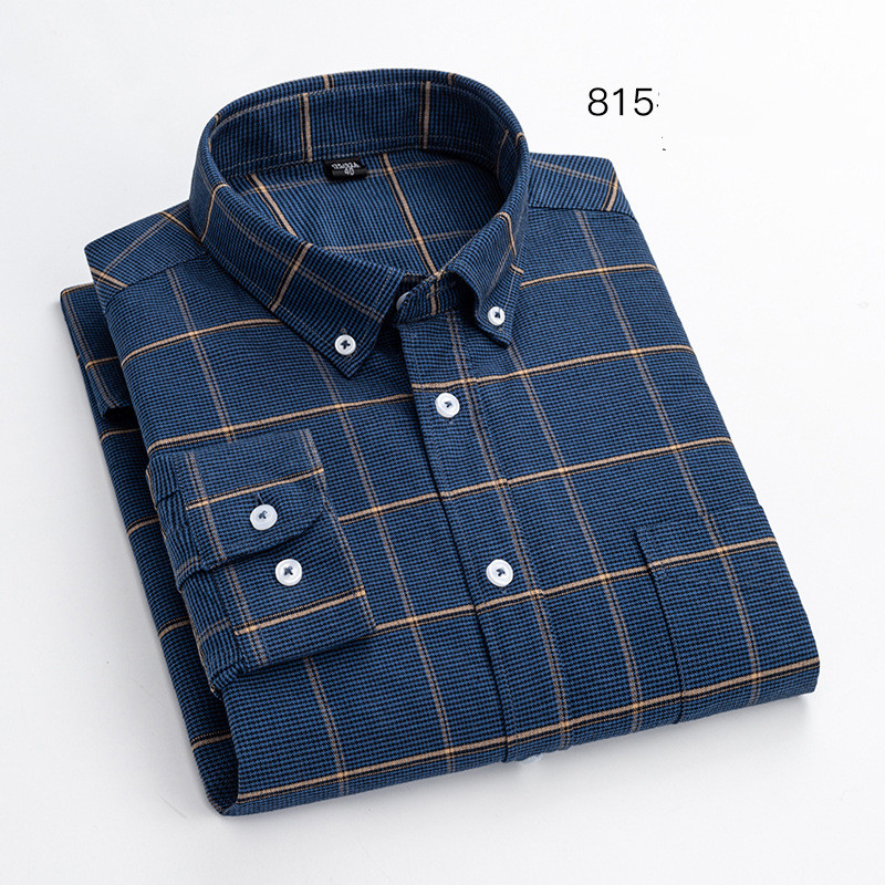 Oxford Cotton Men's Fashion Casual Long-sleeved Shirt
