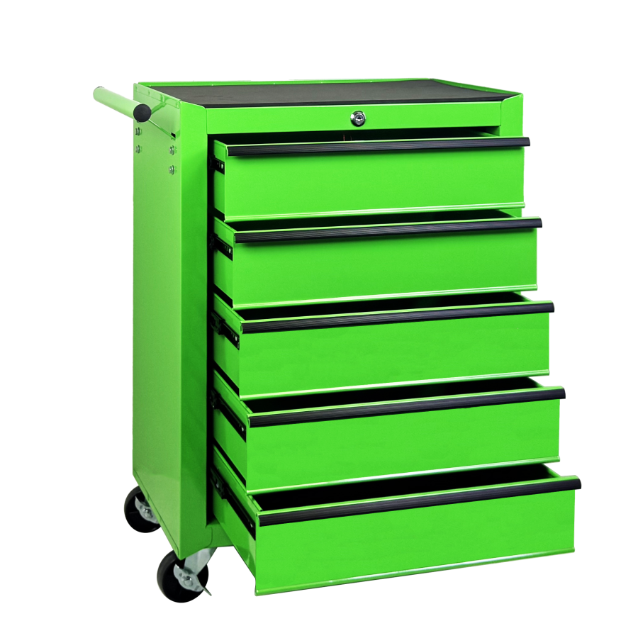 Rolling Metal Tool Chest With 5 Drawers, 20inch 5-Drawer Tool Chest Cabinet With Ball Bearing Drawer Slides, Steel Tool Storage Box Organizer -GREEN