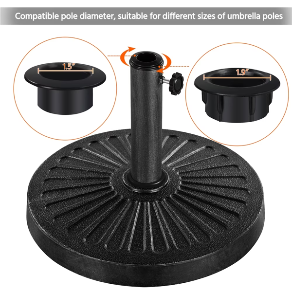 30 Lb Heavy Duty Iron Patio Umbrella Base 18in  For Outdoor, Black  Shipment From Walmart — foto 2