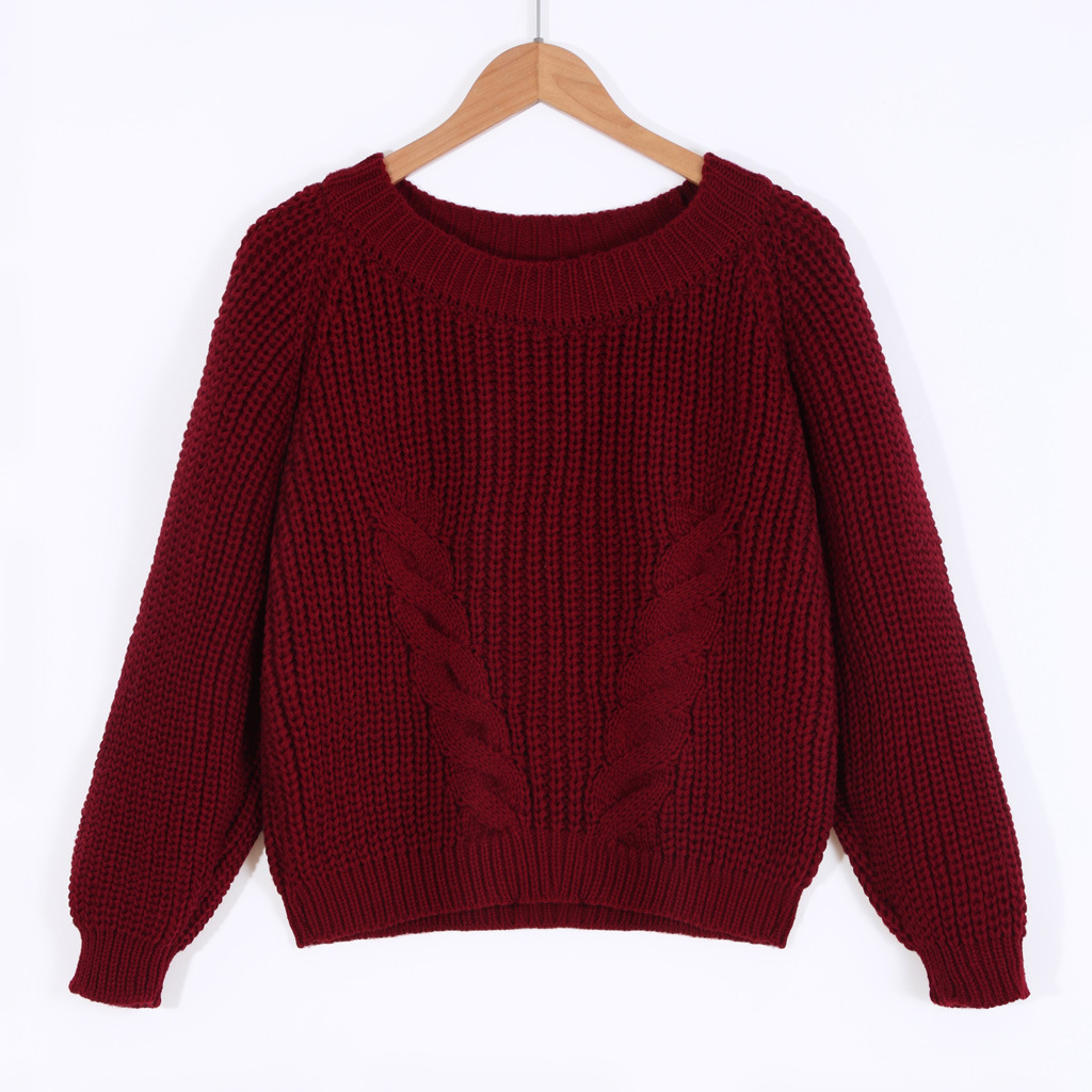 Women's Thick Line Round Neck Sweater 10 Colors Available
