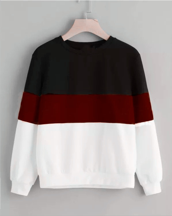 Title 3, Stitching color block sweater long-sleeved top