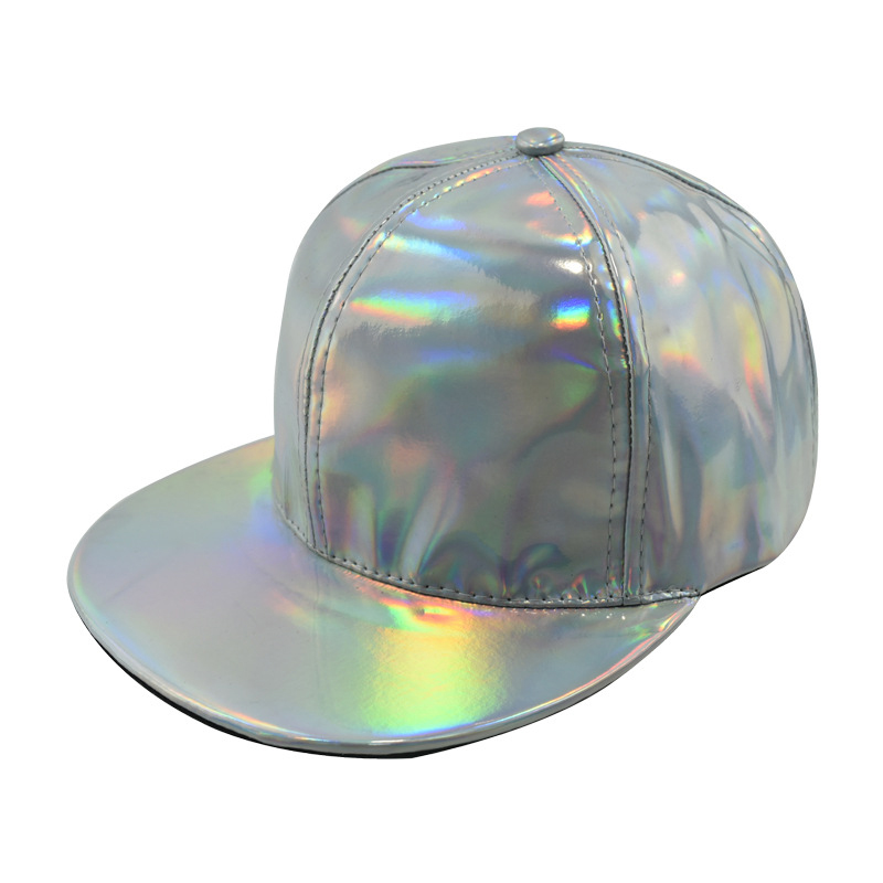 Summer Men's And Women's Shiny Gradient Color Fashionable Trend PU Leather Hip-hop Hats, Suitable For Daily Gatherings, Outdoor Street Photography