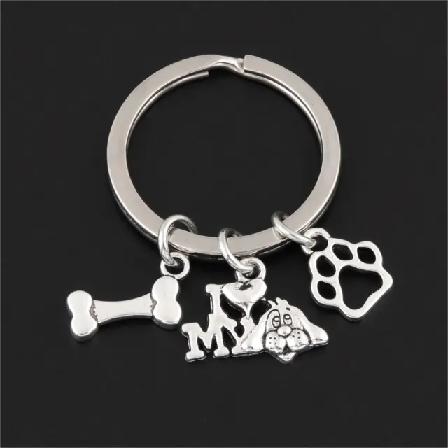 Pet I Love My Dog Bone Paw Keychain Dog - Shop at LoveMi