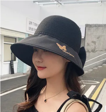 Literary Versatile Casual Korean Style Spring Summer Hat Black - Shop at LoveMi