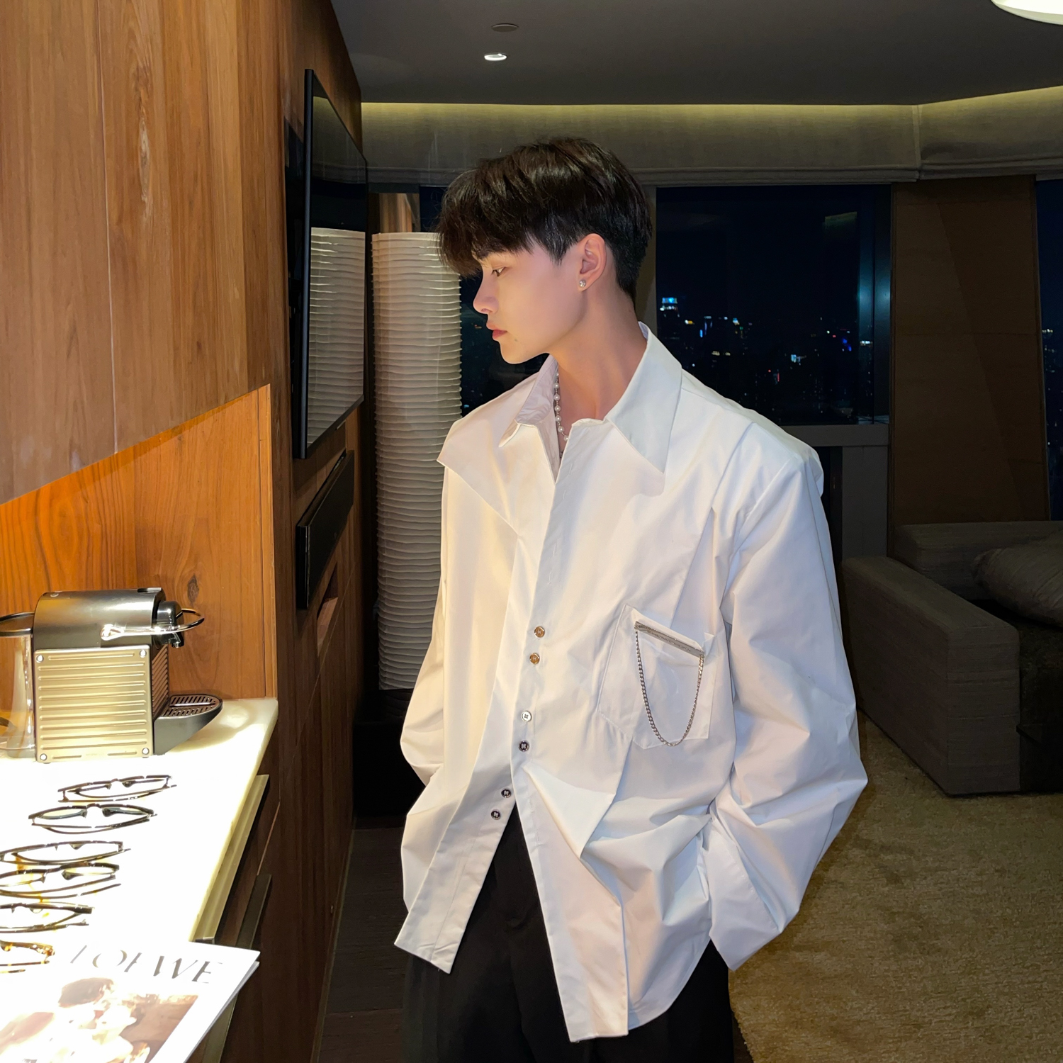 Men's Three-dimensional High-end Long Sleeve Shirt