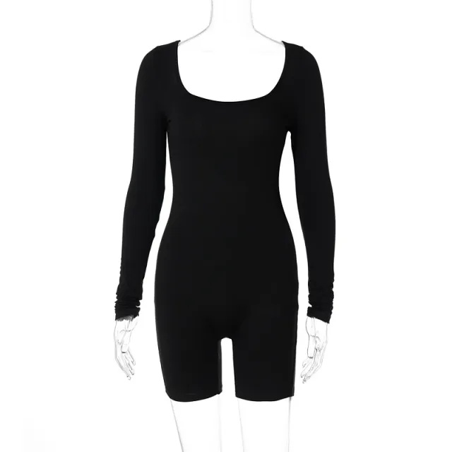 Pure Color Slim Halter Sports Fitness Jumpsuit Black - Shop at LoveMi