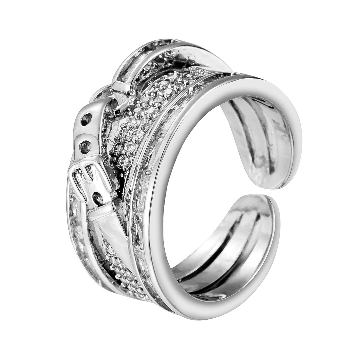 Fashion Adjustable Open Ring, Micro Paved Zircon Butterfly Star Heart Copper Rings, Stylish Personalized Design