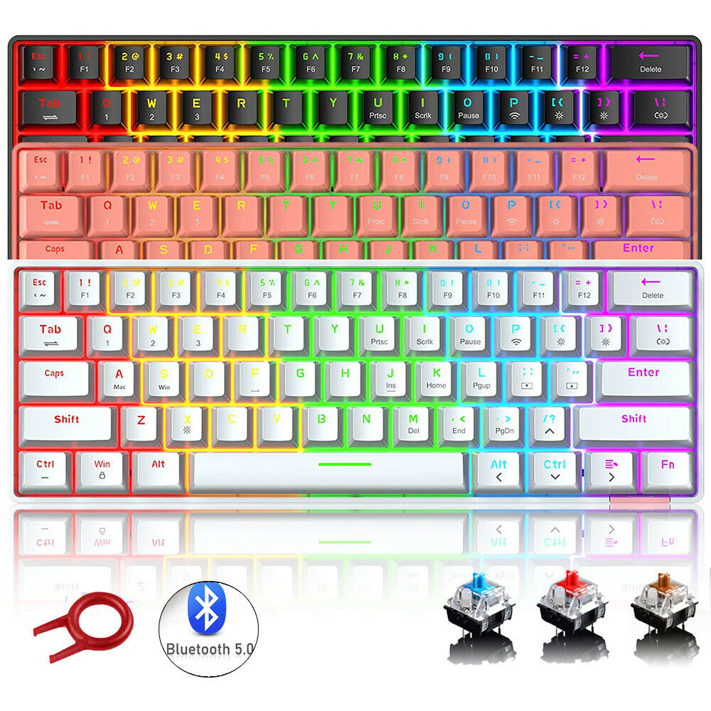 USB Bluetooth Wireless Gaming Keyboard RGB Backlight Mechanical Compact Keypad,The Main Color Of The Product Is Available For Sale. 6