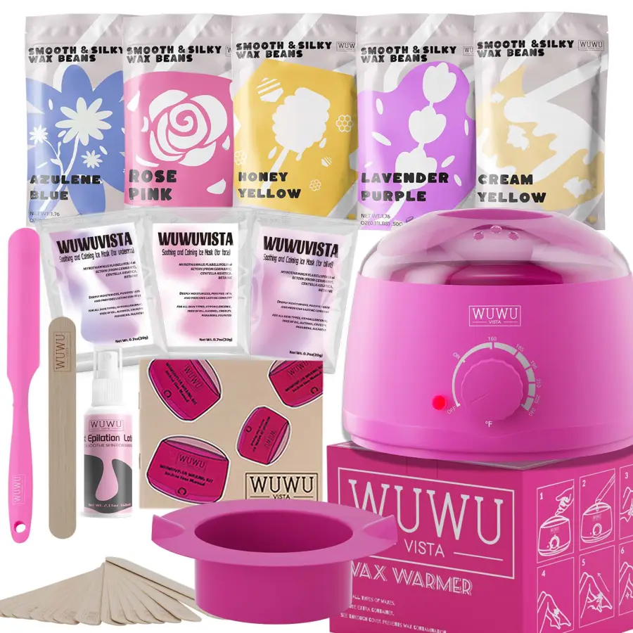Waxing Kit WUWUVISTA 23 Items Hair Removal Wax Kit With Wax Warmer Wax