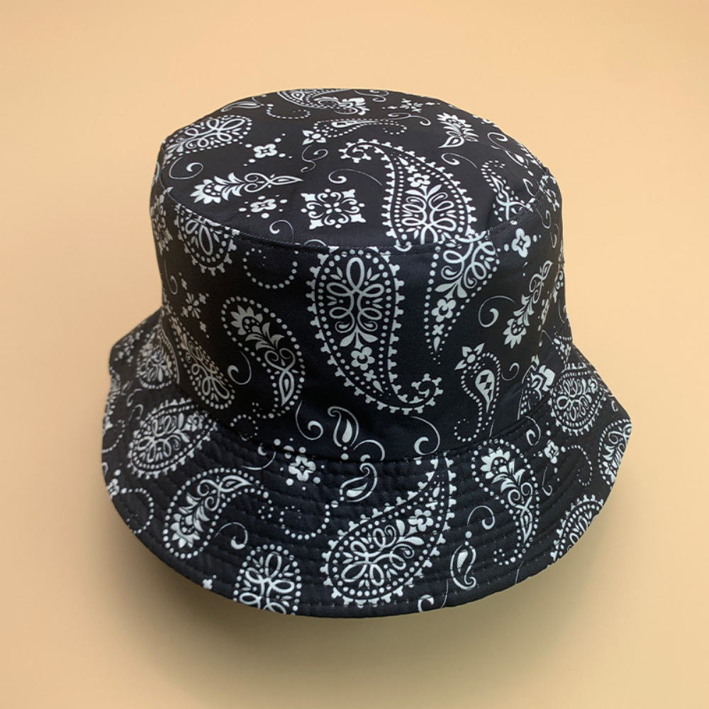 Cashew Flower-covered Vintage And Stylish Paisley-patterned Hat For Fishermen, Perfect For Versatile Casual Outings