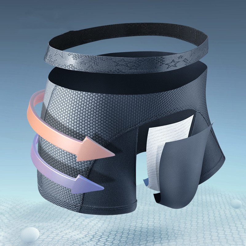 Men's Underwear Ice Silk Mesh Boxers Sports Boxer Shorts