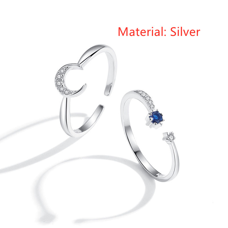 Adjustable Opening Of Star And Moon Ring