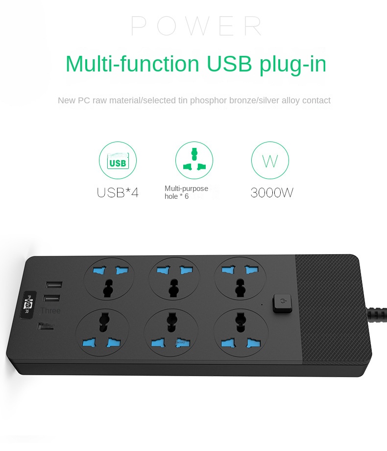 Title 4, 2024New T12 Power Strip Multifunctional High Po...