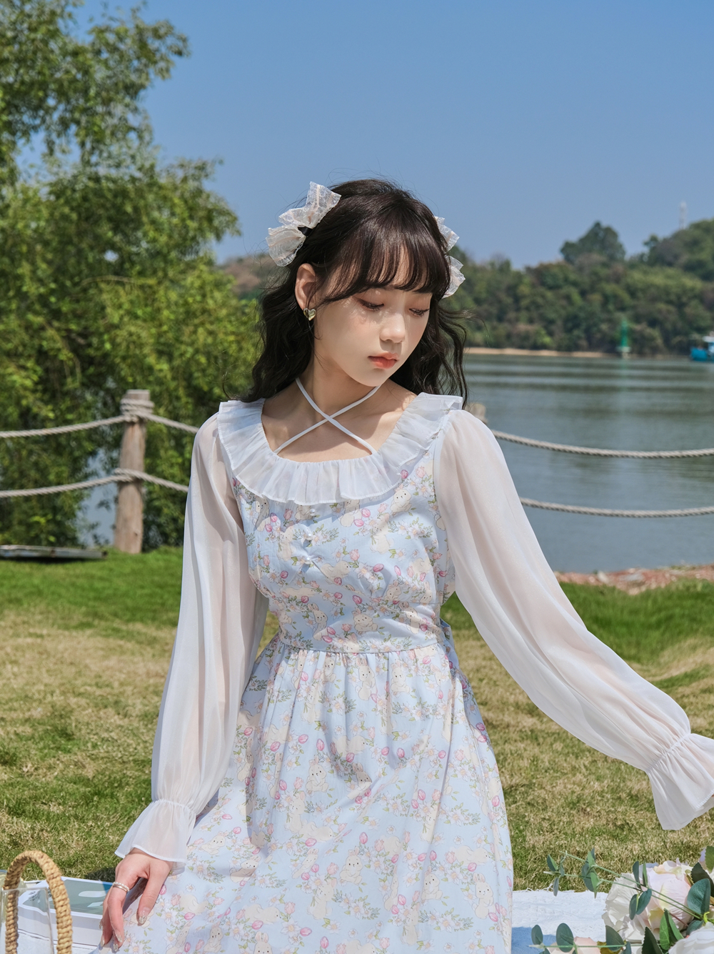 Hanazaki Deer French Girl Floral Dress