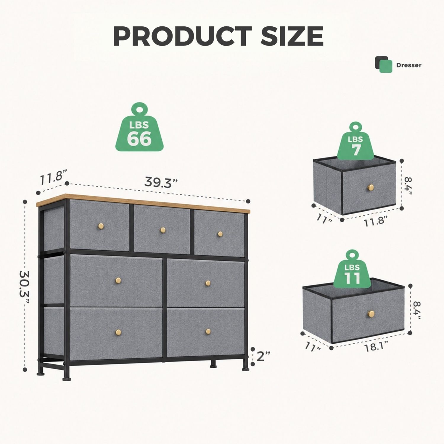 Fabric Dresser For Bedroom, Chest Of Drawers Organizer Storage Cabinet For Closet And Entryway image 14
