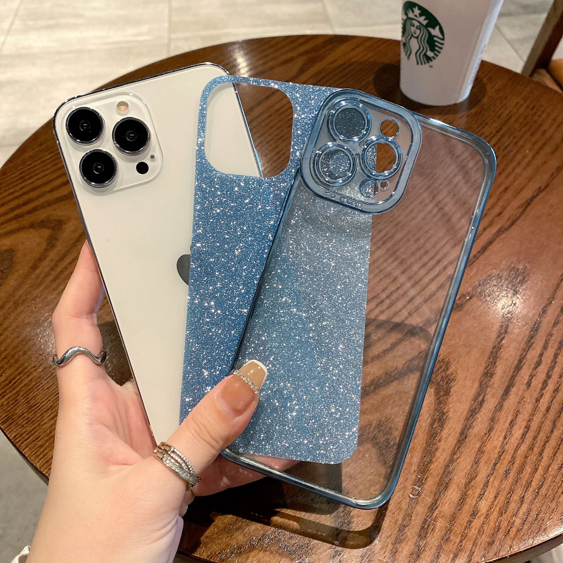 Glitter Plating Straight Edge Phone Case - Image 7
