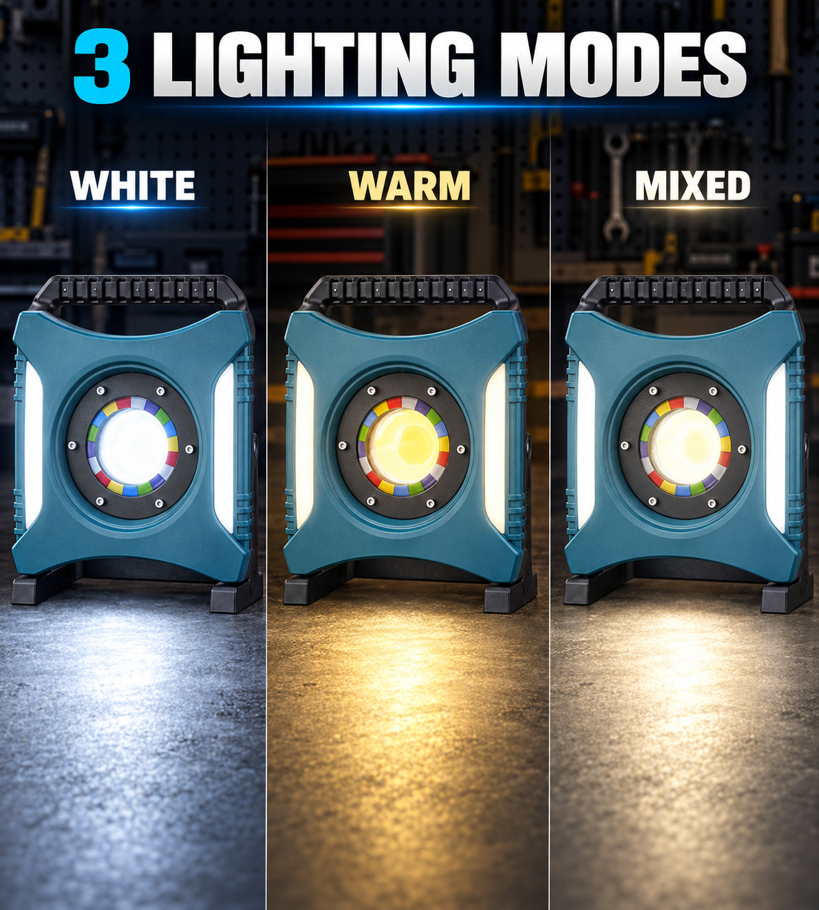 Rechargeable Type C COB Batteryversion 18650 W8144 1 3 Hour Runtime LED Flood Light Adjustable