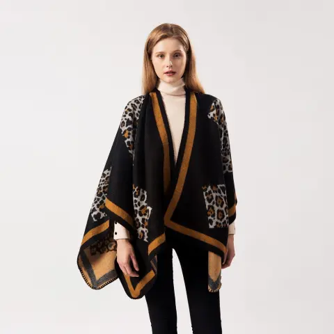 Women's Autumn Winter Leopard Pattern Shawl