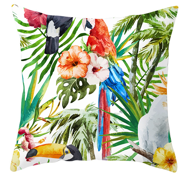 Title 10, Housse de coussin perroquet oiseau plantes trop...