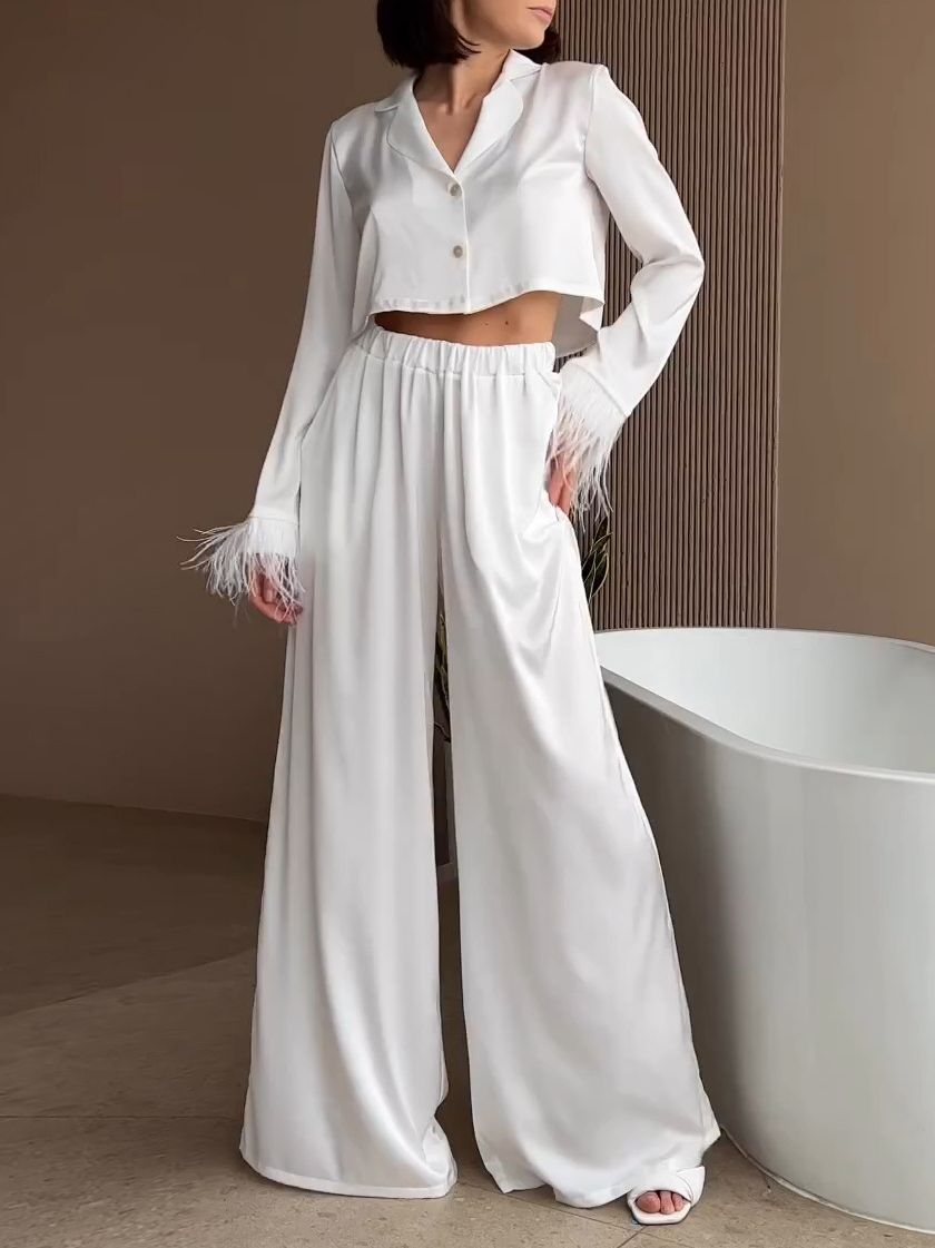 Title 7, Completo donna elegante con pantaloni a gamba l...