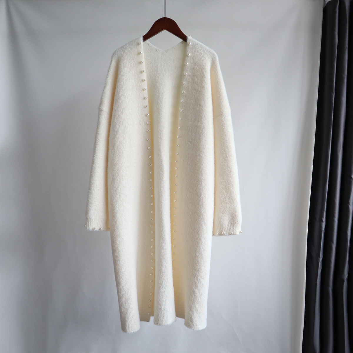 Women's Beaded Mink Fleece Knitted Cardigan
