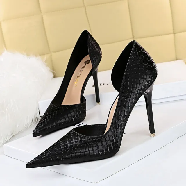 Nightclub Slim Stiletto Super High Heel Pumps Black - Shop at LoveMi
